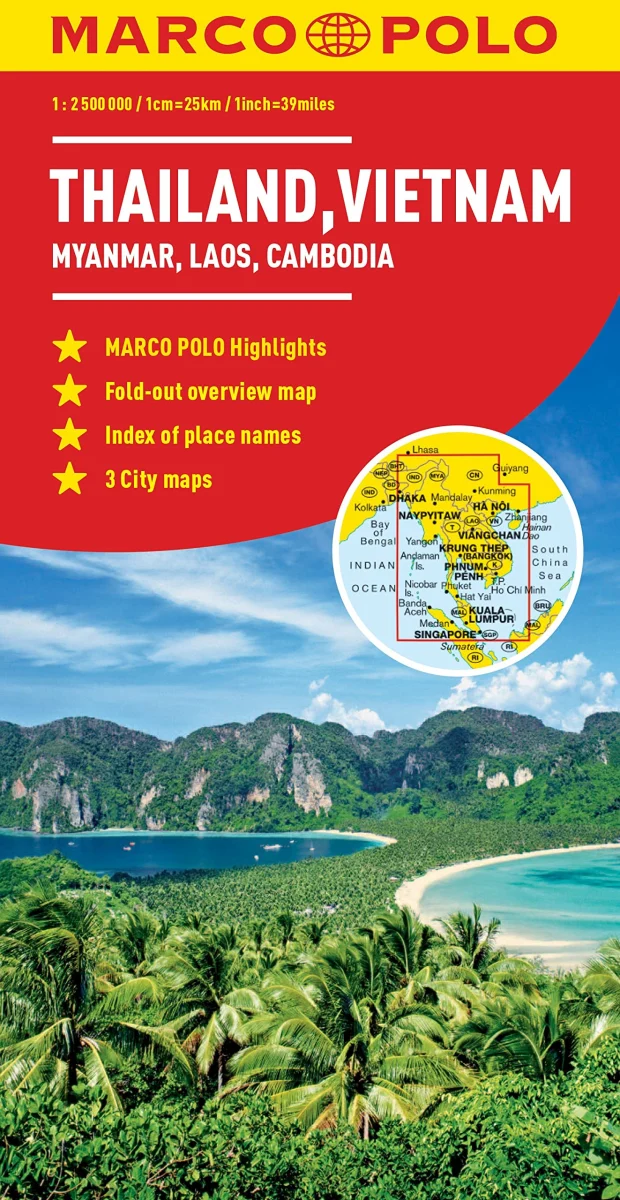Thailand, Vietnam, Laos, Cambodia Marco Polo Map (Marco Polo Maps)