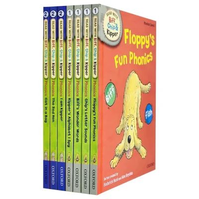 Read With Biff, Chip and Kipper Phonics Starter Pack Level 1 & 2 Collection 7 Books Set (Floppy's Fun Phonics, Chip's Letter Sounds, Biff's Wonder Words, Kipper's Alphabet I Spy, I Am Kipper & More)