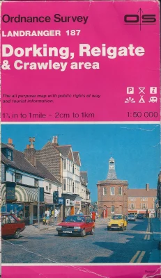 Landranger Map 187 Dorking, Reigate and Crawley Area