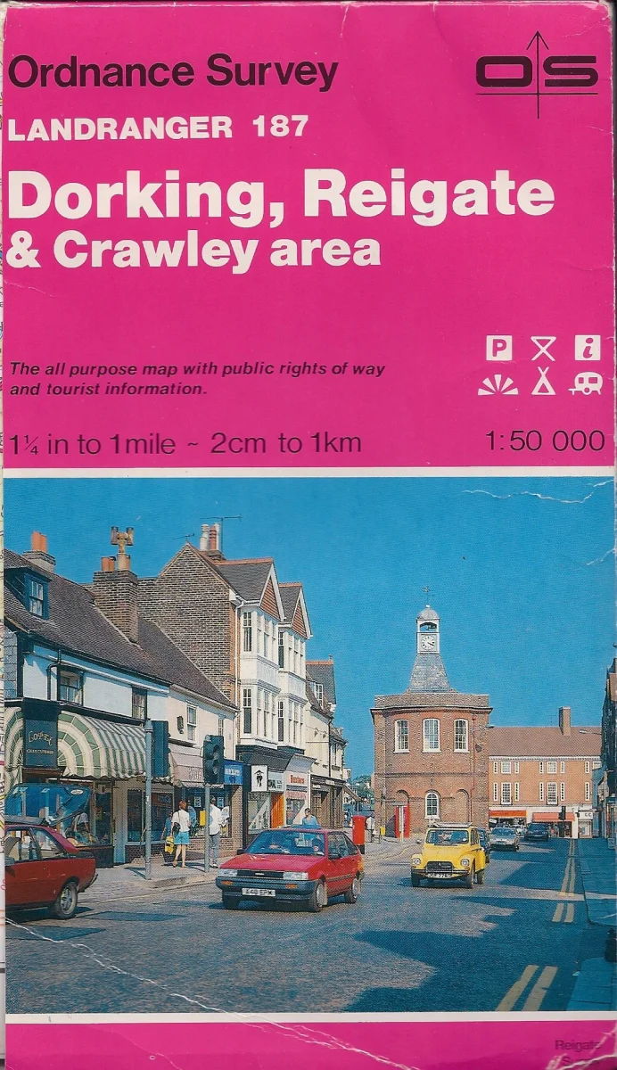Landranger Map 187 Dorking, Reigate and Crawley Area